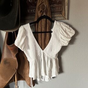 Free People We the Free white top, size medium